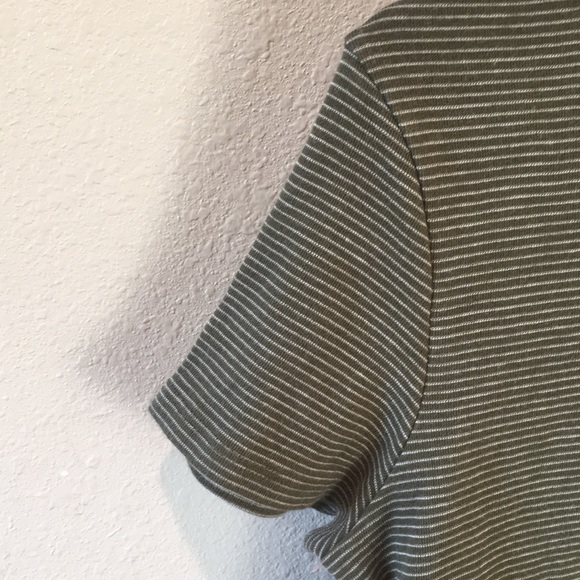 Striped Olive Green Turtle Neck Top - Picture 5 of 5